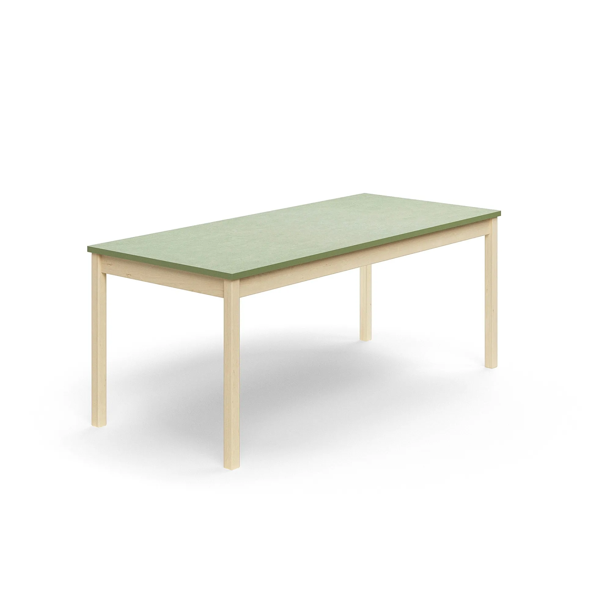 Pöytä DECIBEL 1800x800x720 mm, ääntä vaimentava linoleumi, koivu/harmaanvihreä