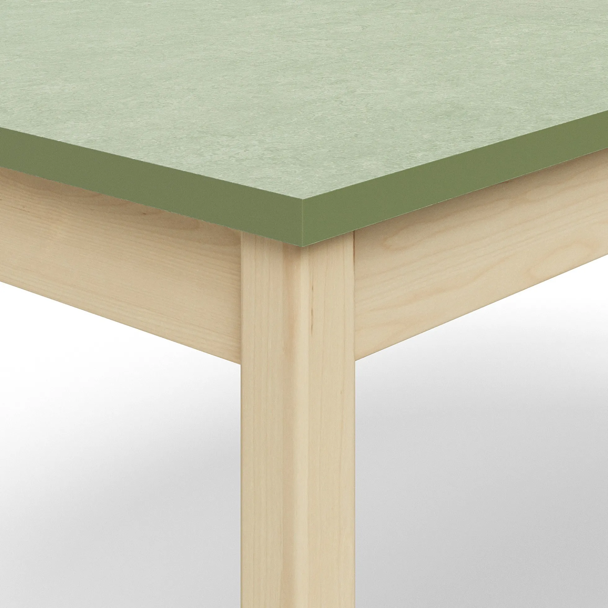 Pöytä DECIBEL 1800x700x720 mm, ääntä vaimentava linoleumi, koivu/harmaanvihreä