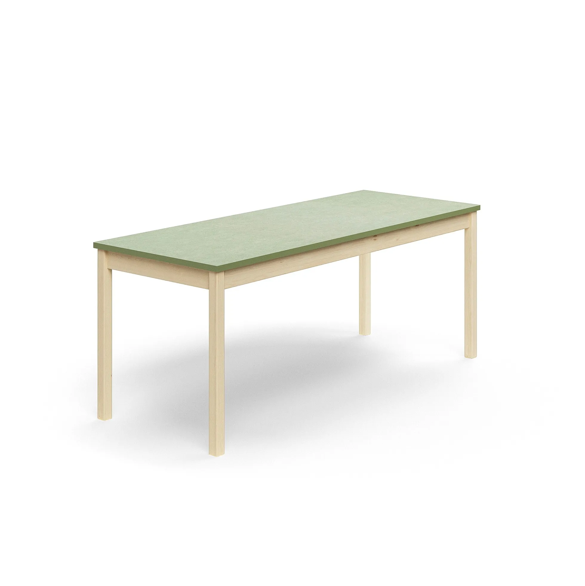 Pöytä DECIBEL 1800x700x720 mm, ääntä vaimentava linoleumi, koivu/harmaanvihreä
