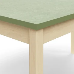 Pöytä DECIBEL 1400x700x720 mm, ääntä vaimentava linoleumi, koivu/harmaanvihreä