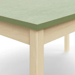 Pöytä DECIBEL 1400x800x720 mm, ääntä vaimentava linoleumi, koivu/harmaanvihreä