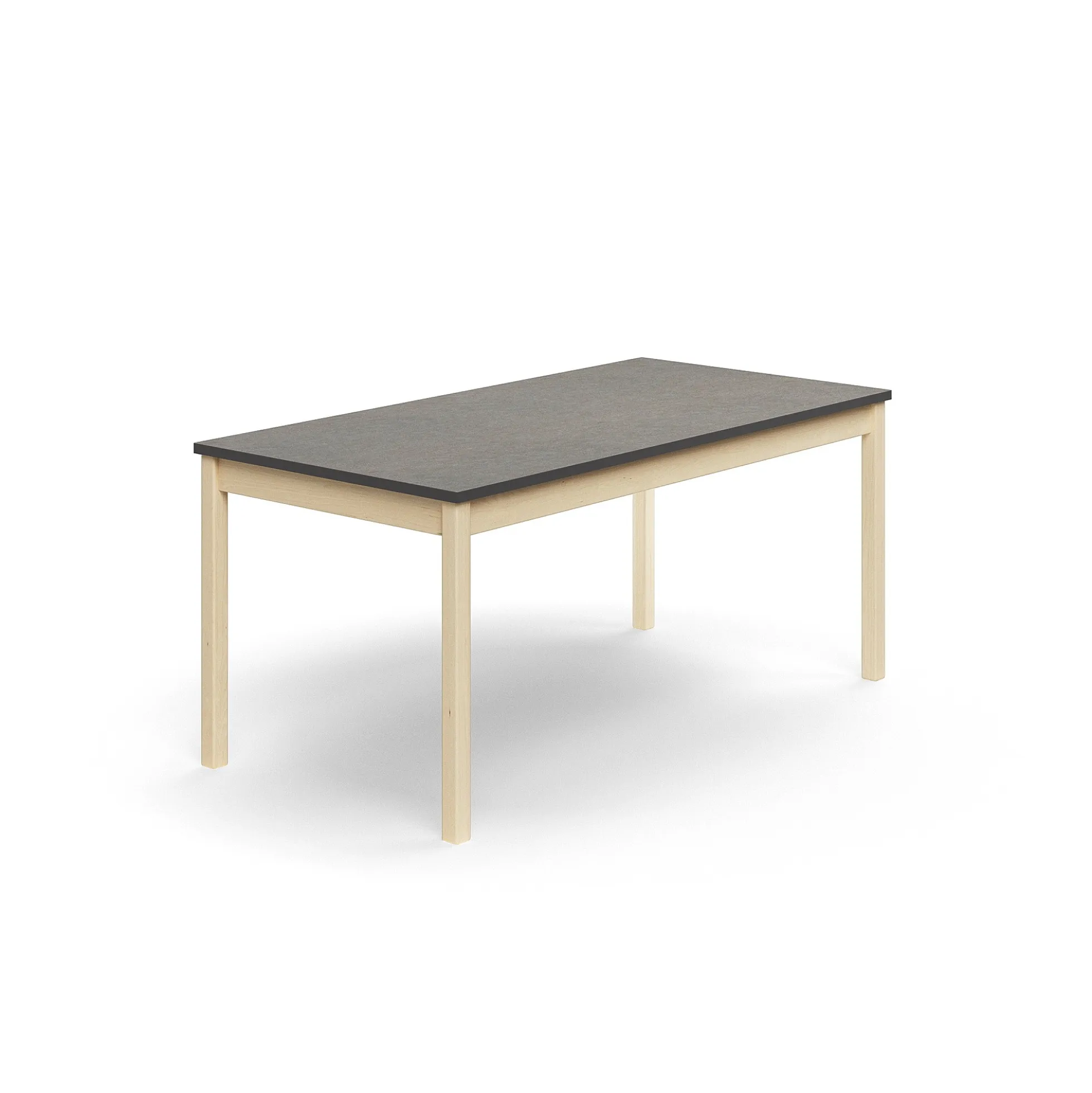 Pöytä DECIBEL 1600x800x720 mm, ääntä vaimentava linoleumi, koivu/tummanharmaa