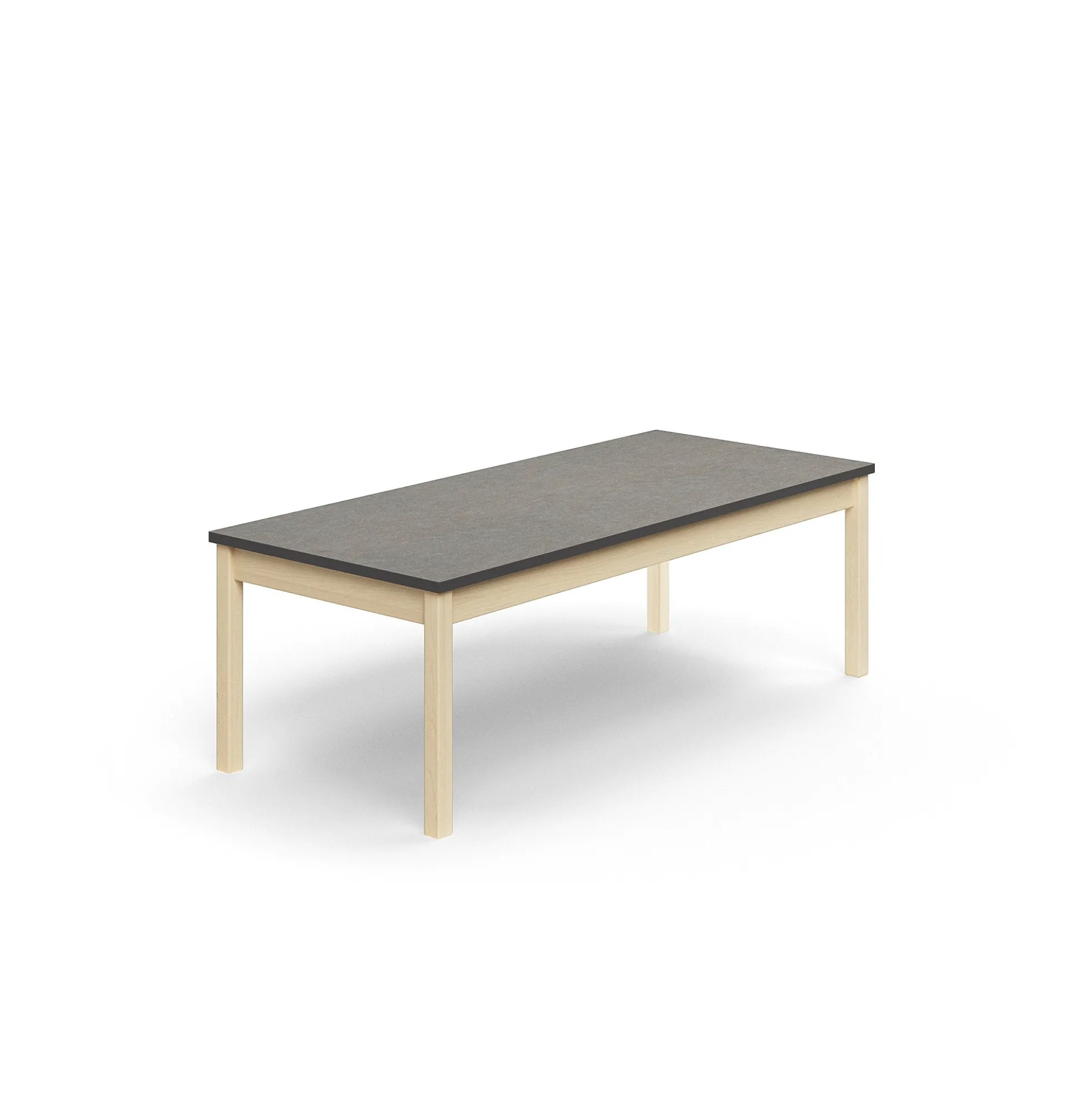 Pöytä DECIBEL 1600x700x530 mm, ääntä vaimentava linoleumi, koivu/tummanharmaa