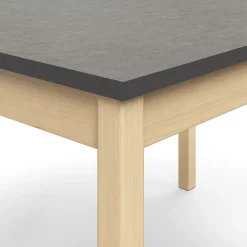Pöytä DECIBEL 1800x800x720 mm, tummanharmaa linoleumi, koivu