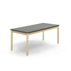 Pöytä DECIBEL 1800x800x720 mm, tummanharmaa linoleumi, koivu