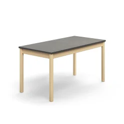 Pöytä DECIBEL 1400x700x720 mm, tummanharmaa linoleumi, koivu