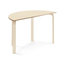 Pöytä ELTON Puoliympyrä, 1200x600x710 mm, beige linoleumi, koivu