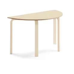 Pöytä ELTON Puoliympyrä, 1200x600x710 mm, beige linoleumi, koivu