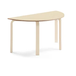 Pöytä ELTON Puoliympyrä, 1200x600x640 mm, beige linoleumi, koivu