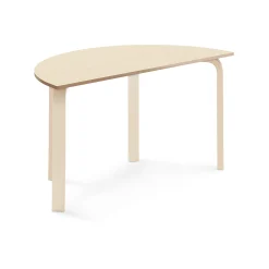 Pöytä ELTON Puoliympyrä, 1200x600x640 mm, beige linoleumi, koivu