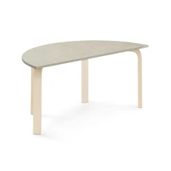 Pöytä ELTON Puoliympyrä, 1200x600x530 mm, harmaa linoleumi, koivu