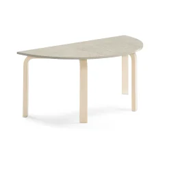 Pöytä ELTON Puoliympyrä, 1200x600x530 mm, harmaa linoleumi, koivu