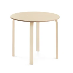 Pöytä ELTON Ø 900x710 mm, beige linoleumi, koivu