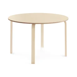 Pöytä ELTON Ø 1200x710 mm, beige linoleumi, koivu