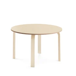 Pöytä ELTON Ø 900x530 mm, beige linoleumi, koivu