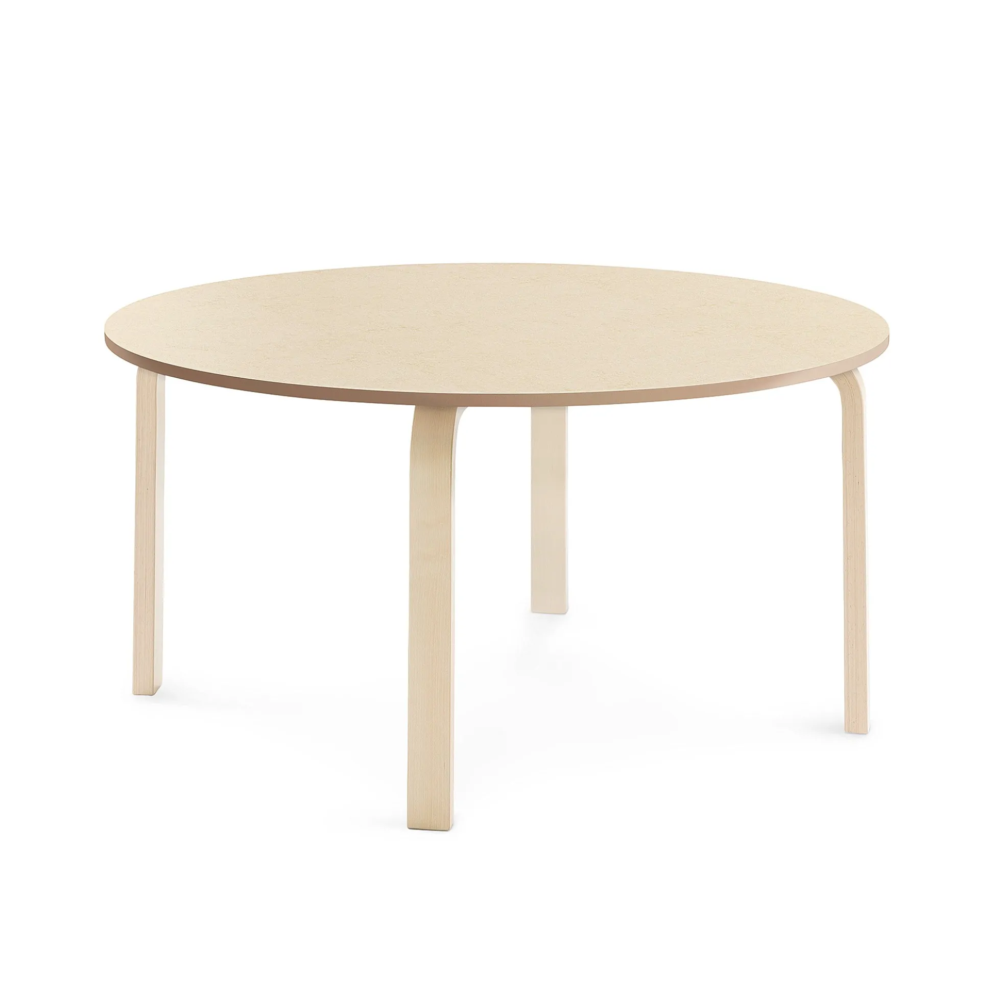 Pöytä ELTON Ø 1200x590 mm, beige linoleumi, koivu