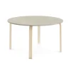 Pöytä ELTON Ø 1200x640 mm, harmaa linoleumi, koivu