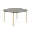 Pöytä ELTON Ø 1200x590 mm, tummanharmaa linoleumi, koivu