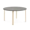 Pöytä ELTON Ø 1200x640 mm, tummanharmaa linoleumi, koivu