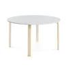 Pöytä ELTON Ø 1200x640 mm, valkoinen laminaatti, koivu