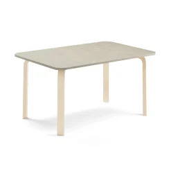 Pöytä ELTON 1200x600x590 mm, harmaa linoleumi, koivu