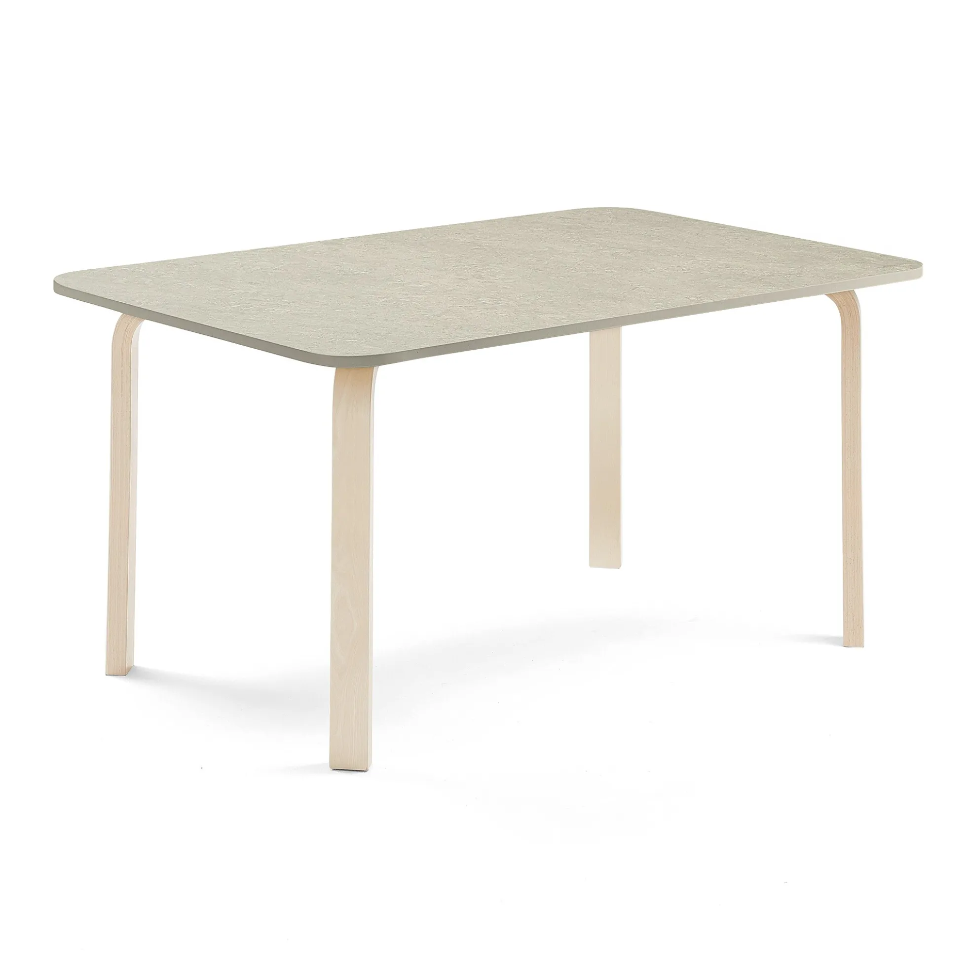 Pöytä ELTON 1400x800x640 mm, harmaa linoleumi, koivu