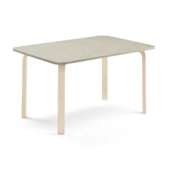 Pöytä ELTON 1200x700x640 mm, harmaa linoleumi, koivu