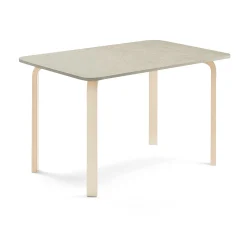 Pöytä ELTON 1200x800x710 mm, harmaa linoleumi, koivu