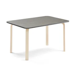 Pöytä ELTON 1200x600x640 mm, tummanharmaa linoleumi, koivu