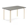 Pöytä ELTON 1200x800x640 mm, tummanharmaa linoleumi, koivu
