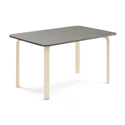 Pöytä ELTON 1200x800x640 mm, tummanharmaa linoleumi, koivu