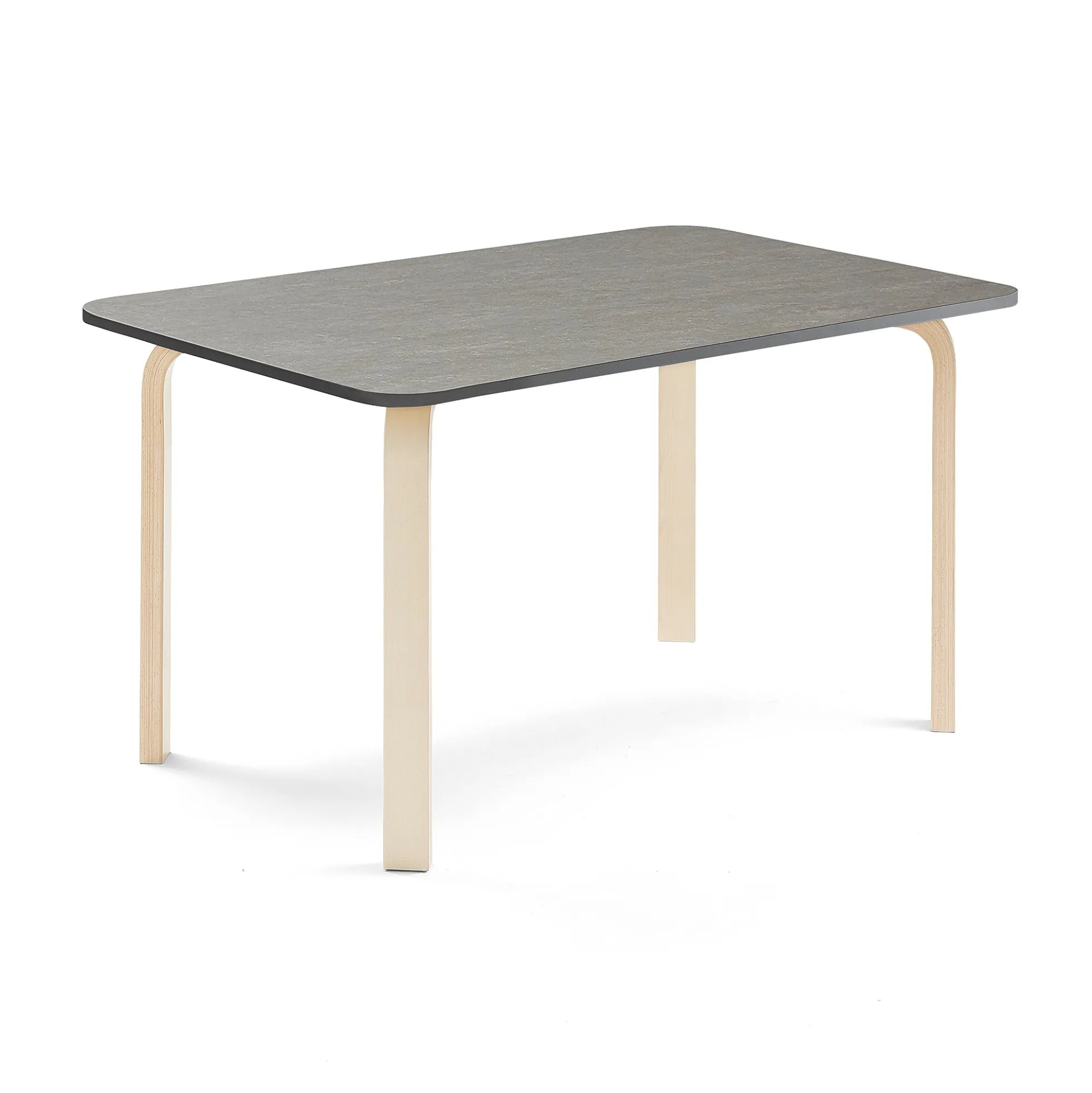 Pöytä ELTON 1200x800x640 mm, tummanharmaa linoleumi, koivu