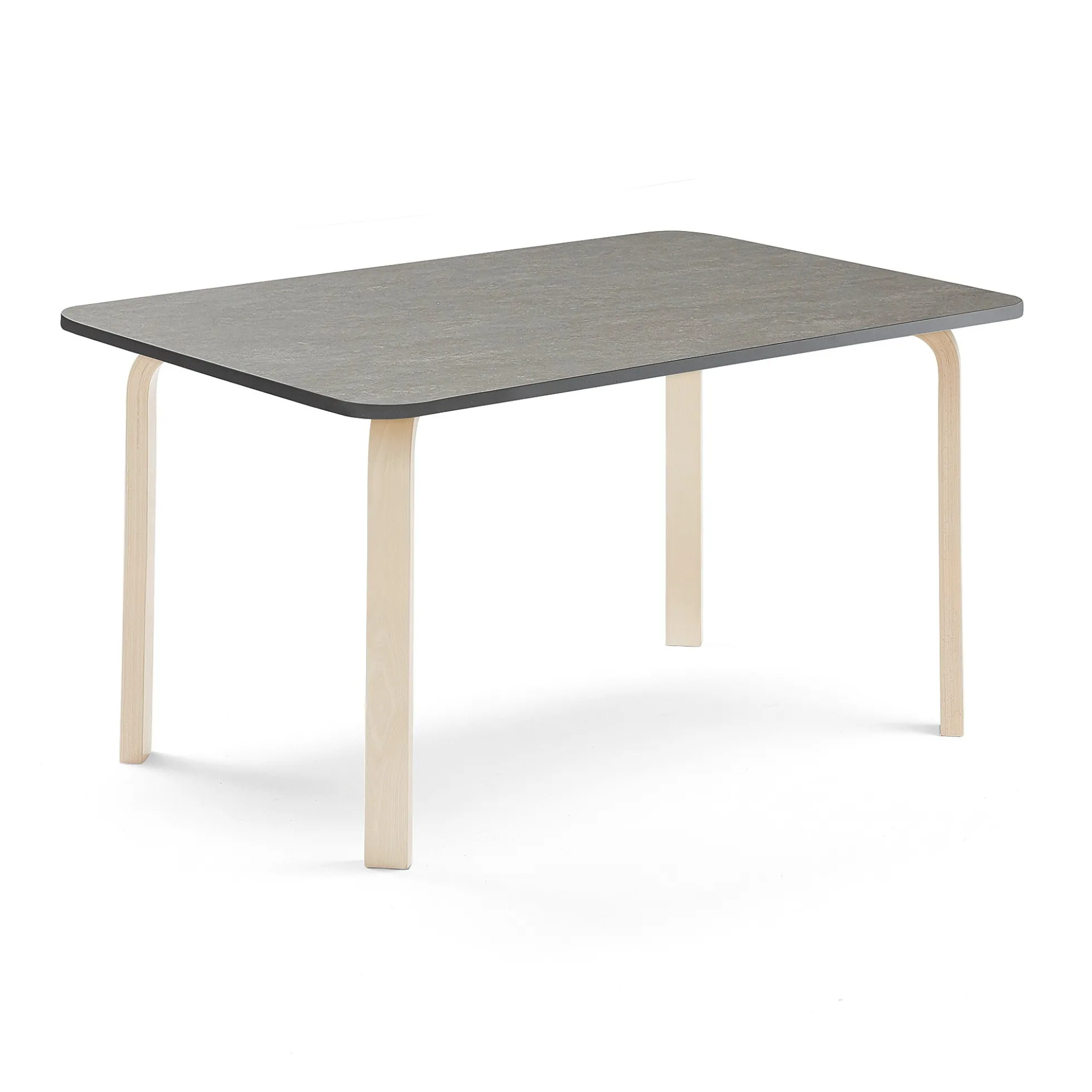 Pöytä ELTON 1400x700x640 mm, tummanharmaa linoleumi, koivu