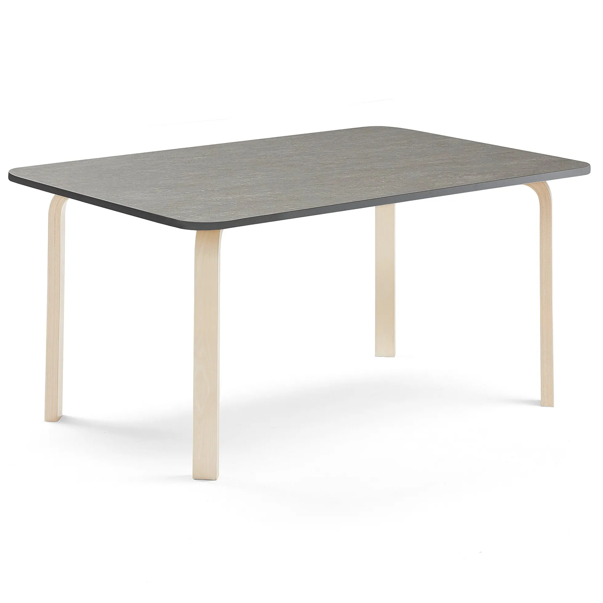 Pöytä ELTON 1800x700x640 mm, tummanharmaa linoleumi, koivu