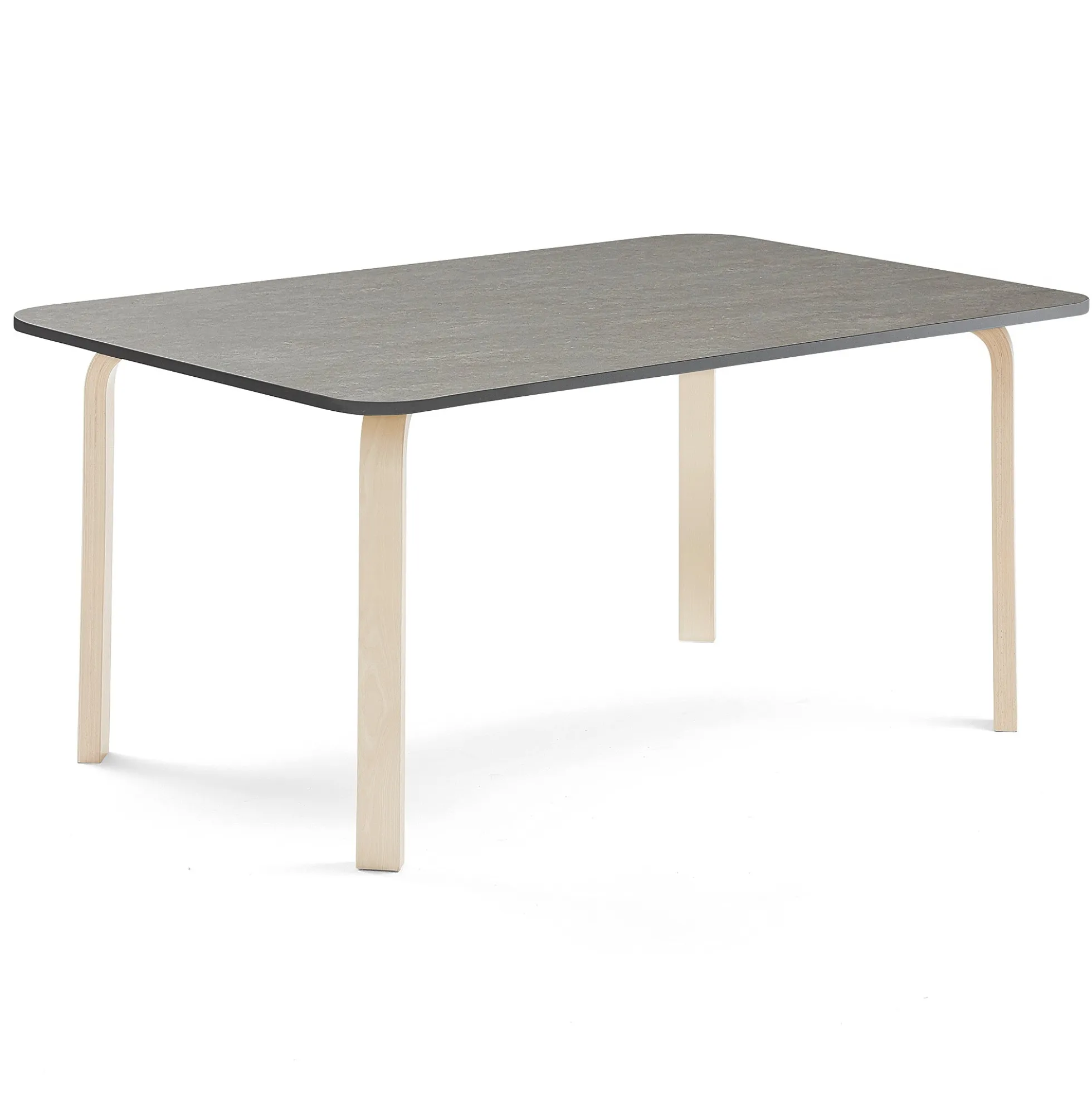 Pöytä ELTON 1800x800x640 mm, tummanharmaa linoleumi, koivu