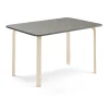 Pöytä ELTON 1400x700x710 mm, tummanharmaa linoleumi, koivu