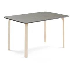 Pöytä ELTON 1400x800x710 mm, tummanharmaa linoleumi, koivu