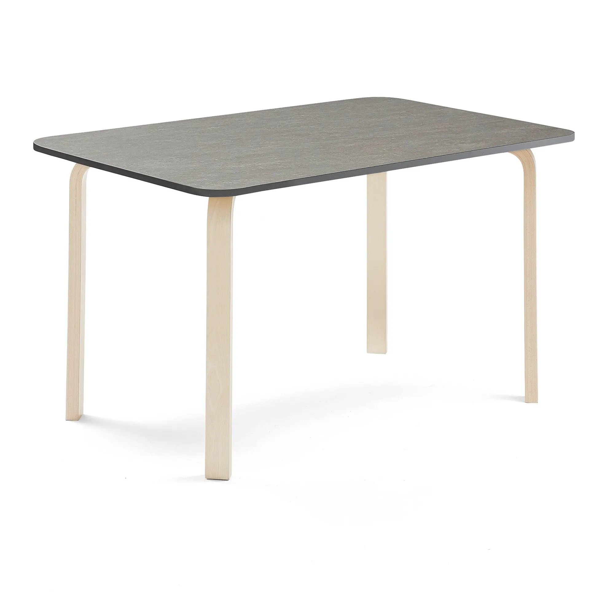 Pöytä ELTON 1400x800x710 mm, tummanharmaa linoleumi, koivu