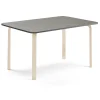 Pöytä ELTON 1800x700x710 mm, tummanharmaa linoleumi, koivu