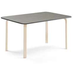 Pöytä ELTON 1800x700x710 mm, tummanharmaa linoleumi, koivu