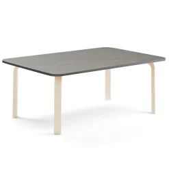 Pöytä ELTON 1800x700x530 mm, tummanharmaa linoleumi, koivu