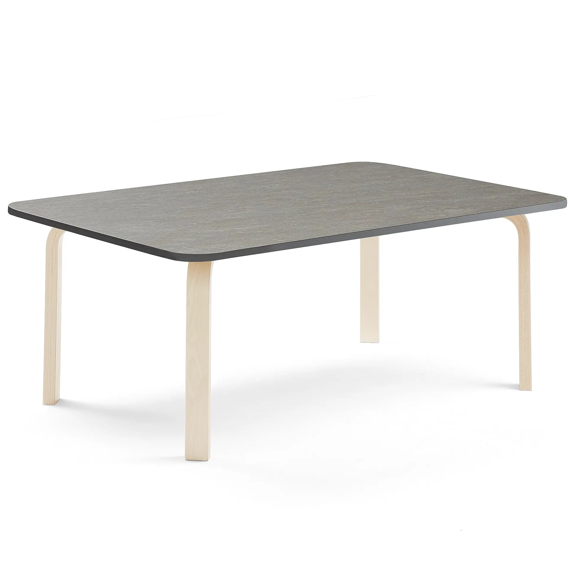 Pöytä ELTON 1800x700x530 mm, tummanharmaa linoleumi, koivu