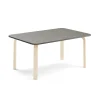 Pöytä ELTON 1200x600x530 mm, tummanharmaa linoleumi, koivu