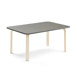 Pöytä ELTON 1200x600x530 mm, tummanharmaa linoleumi, koivu