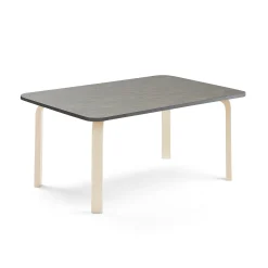 Pöytä ELTON 1200x700x530 mm, tummanharmaa linoleumi, koivu