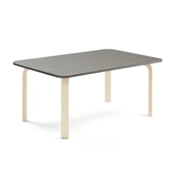 Pöytä ELTON 1200x800x530 mm, tummanharmaa linoleumi, koivu