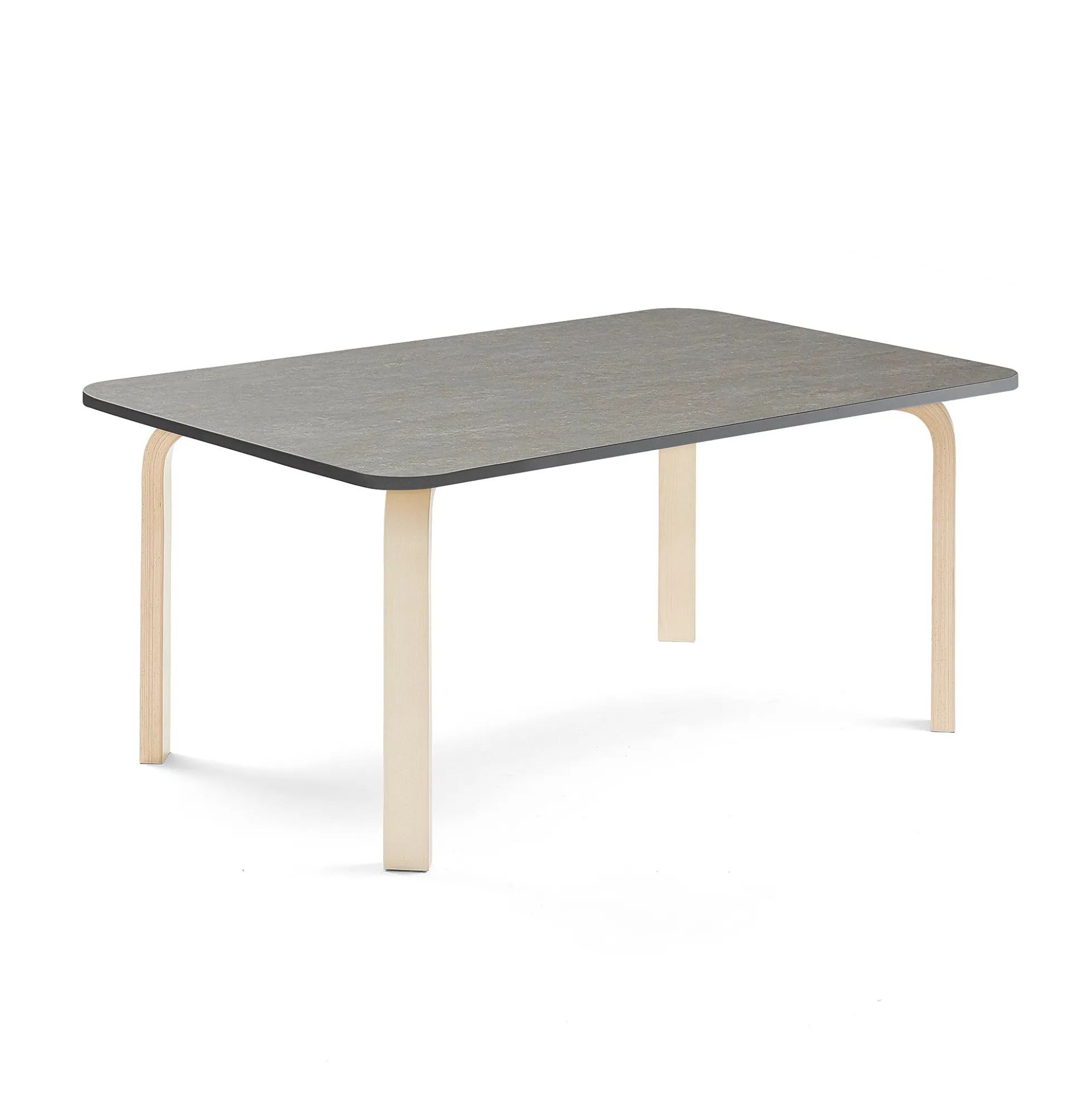 Pöytä ELTON 1200x800x530 mm, tummanharmaa linoleumi, koivu