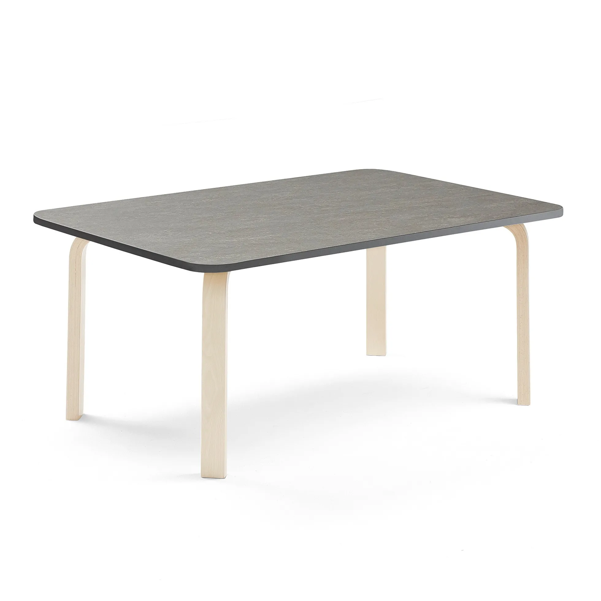 Pöytä ELTON 1400x700x530 mm, tummanharmaa linoleumi, koivu