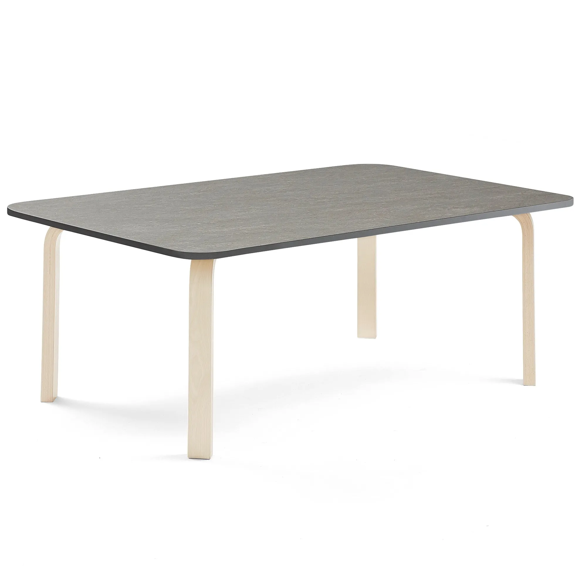 Pöytä ELTON 1800x800x530 mm, tummanharmaa linoleumi, koivu