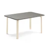 Pöytä ELTON 1200x600x590 mm, tummanharmaa linoleumi, koivu